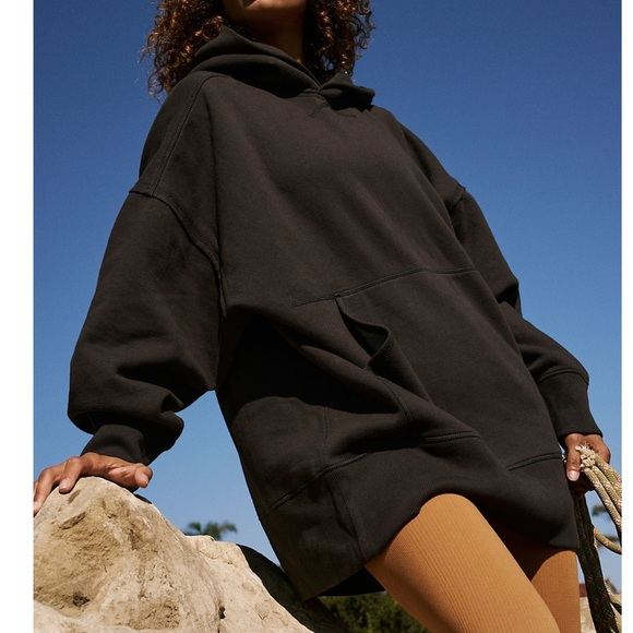 Free People Fp Movement At My Best Embroidered Logo Sweat Hoodie Tunic - Picture 2 of 6